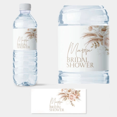 Αυτοκολλητη ετικέτα για μπουκαλι νερου FLORAL BRIDAL SHOWER - Αυτοκολλητες ετικετες για μπουκαλακια νερου Sticky 1