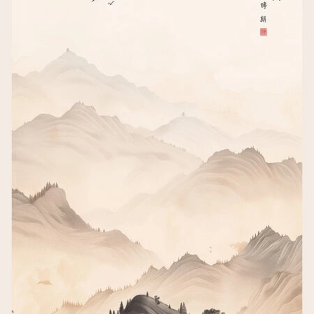 Πόστερ JAPANESE FOG MOUNTAINS - Τοπια - Φυση Sticky 2