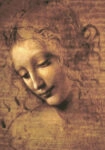 Πινακας σε καμβά LEONARDO DA VINCI - HEAD OF A YOUNG WOMAN WITH TOUSLED HAIR