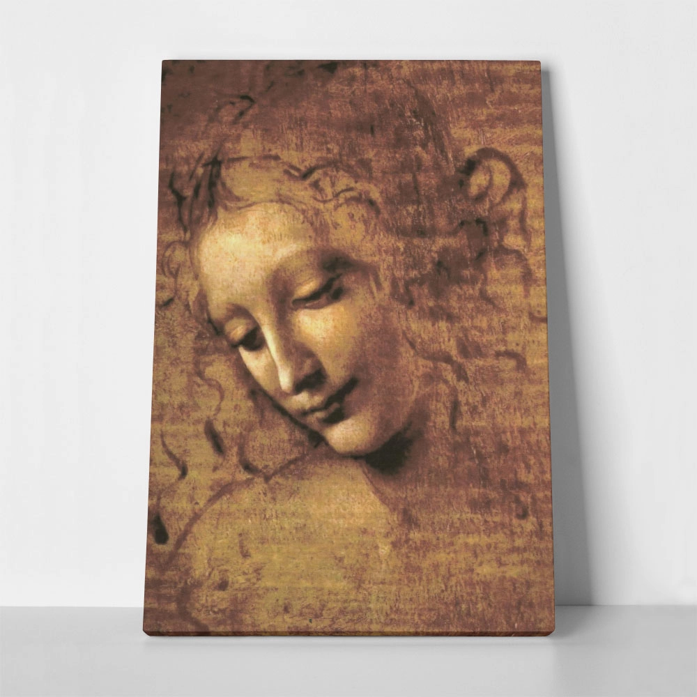 Πινακας σε καμβά LEONARDO DA VINCI - HEAD OF A YOUNG WOMAN WITH TOUSLED HAIR