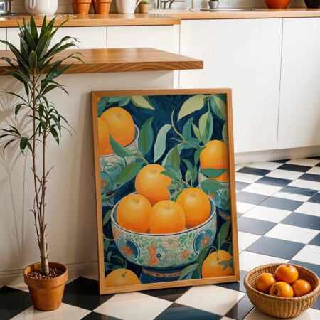 Πόστερ ORANGES IN BOWL - Botanical - Λουλούδια