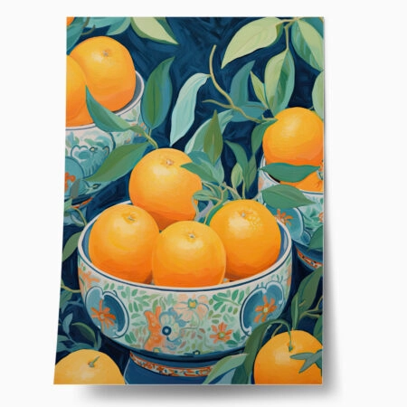 Πόστερ ORANGES IN BOWL - Botanical - Λουλούδια Sticky 1