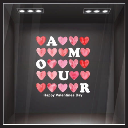 Αυτοκoλλητο Βιτρίνας VALENTINE AMOUR HEARTS
