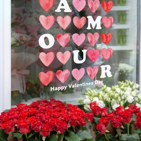 Αυτοκoλλητο Βιτρίνας VALENTINE AMOUR HEARTS - Αγίου Βαλεντίνου Sticky 2