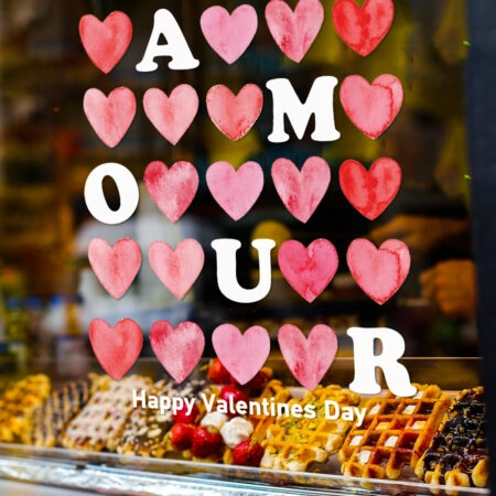 Αυτοκoλλητο Βιτρίνας VALENTINE AMOUR HEARTS - Αγίου Βαλεντίνου Sticky 1