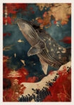 Πόστερ WHALE AND JAPANESE WAVE