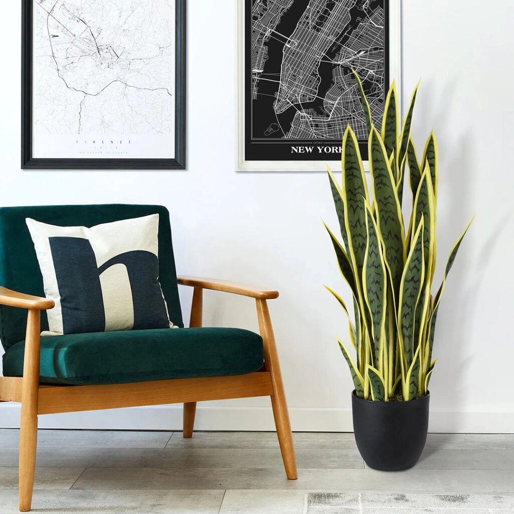 BLOODLEAF DRACAENA TRIFASCIATA 20061 Artificial Decorative Bloodleaf Sansevieria Plant H90cm