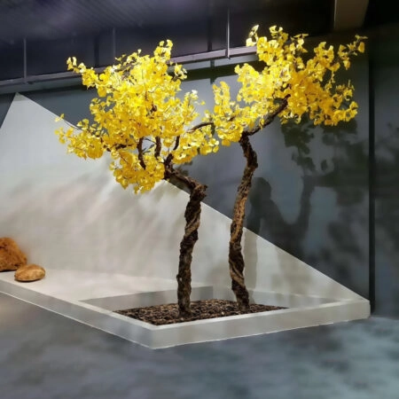 GINKGO TWINS TREE 20187 Τεχνητό Διακοσμητικό Δέντρο Δίδυμα Γκίγκο Υ320cm - Τεχνητα Ανθισμένα Δεντρα