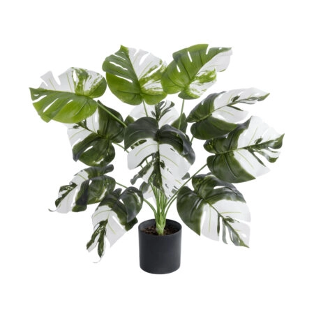 ALBINO MONSTERA PLANT 20935 - Διακοσμητικό Φυτό Λευκή Μονστέρα Φ60 x Υ55cm - Τεχνητες Μονστερες και Φιλοδεντρα