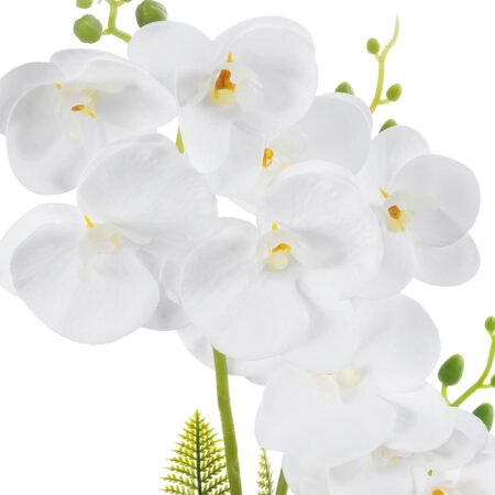 WHITE ORCHID 21076 Διακοσμητικό Φυτό Λευκή Ορχιδέα Υ45cm - Τεχνητες Ορχιδεες Sticky 1