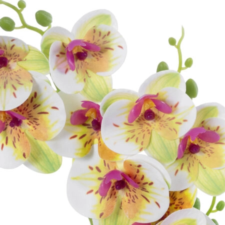 WHITE - FUCHSIA ORCHID 21078 Διακοσμητικό Φυτό Λευκή - Φούξια Ορχιδέα Υ45cm - Τεχνητες Ορχιδεες Sticky 1