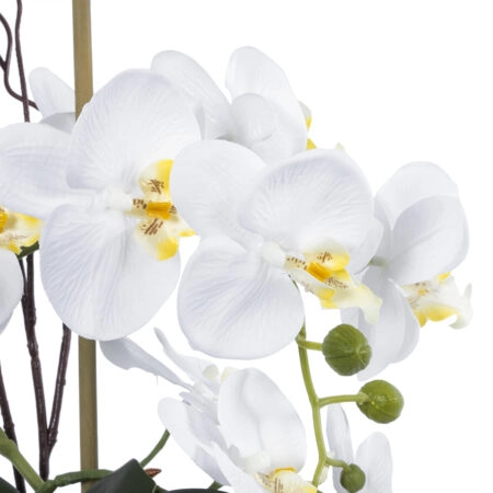WHITE ORCHID 21120 Διακοσμητικό Φυτό Λευκή Ορχιδέα Υ43cm - Τεχνητες Ορχιδεες Sticky 1