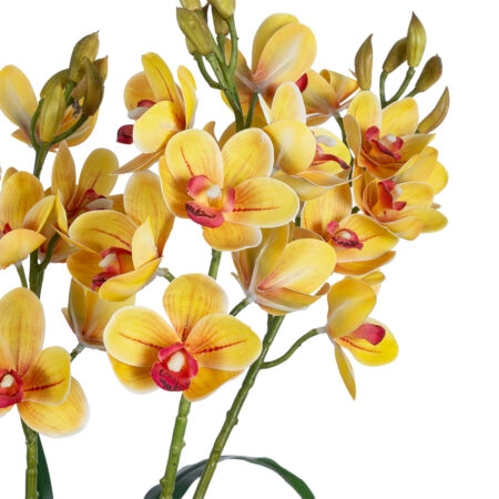 YELLOW CHERRY CUMBIDIUM 21401 Διακοσμητικό Φυτό Κίτρινο Κυμβίδιο Υ60cm - Τεχνητες Ορχιδεες Sticky 1