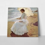 Πίνακας σε καμβά JOAQUIN SOROLLA - CLOTILDE ON THE BEACH