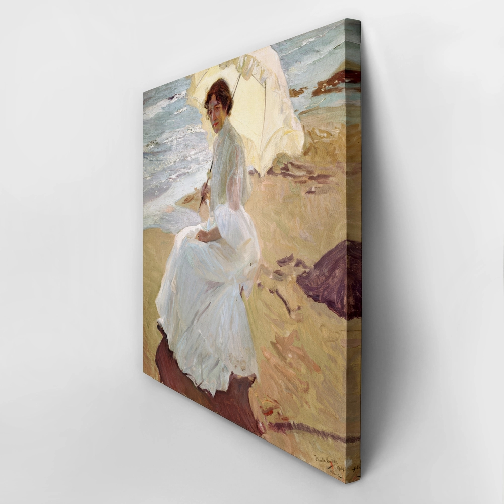 Πίνακας σε καμβά JOAQUIN SOROLLA - CLOTILDE ON THE BEACH