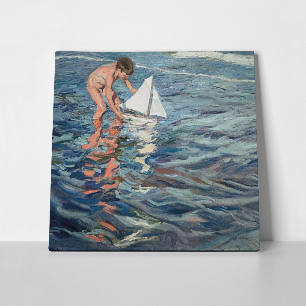 Πίνακας σε καμβά JOAQUIN SOROLLA - THE LITTLE SAILING BOAT