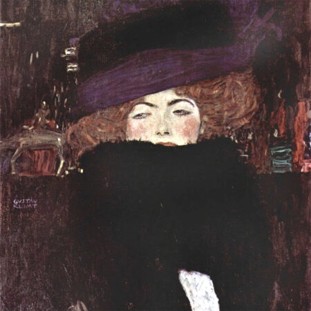 Πίνακας σε καμβά KLIMT - WOMAN WITH A HAT AND A FEATHER BOA - Gustav Klimt Sticky 6