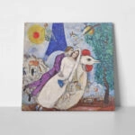 Πίνακας σε καμβά MARC CHAGALL - LES MARLES DE LA TOUR EIFFEL