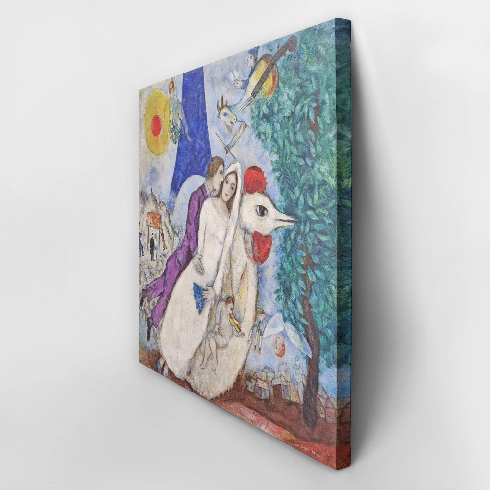 Πίνακας σε καμβά MARC CHAGALL - LES MARLES DE LA TOUR EIFFEL