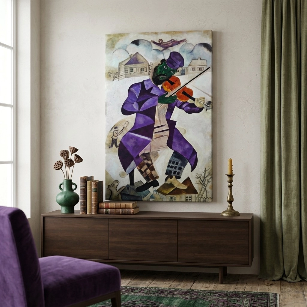 Πινακας σε καμβά MARC CHAGALL - GREEN VIOLINIST