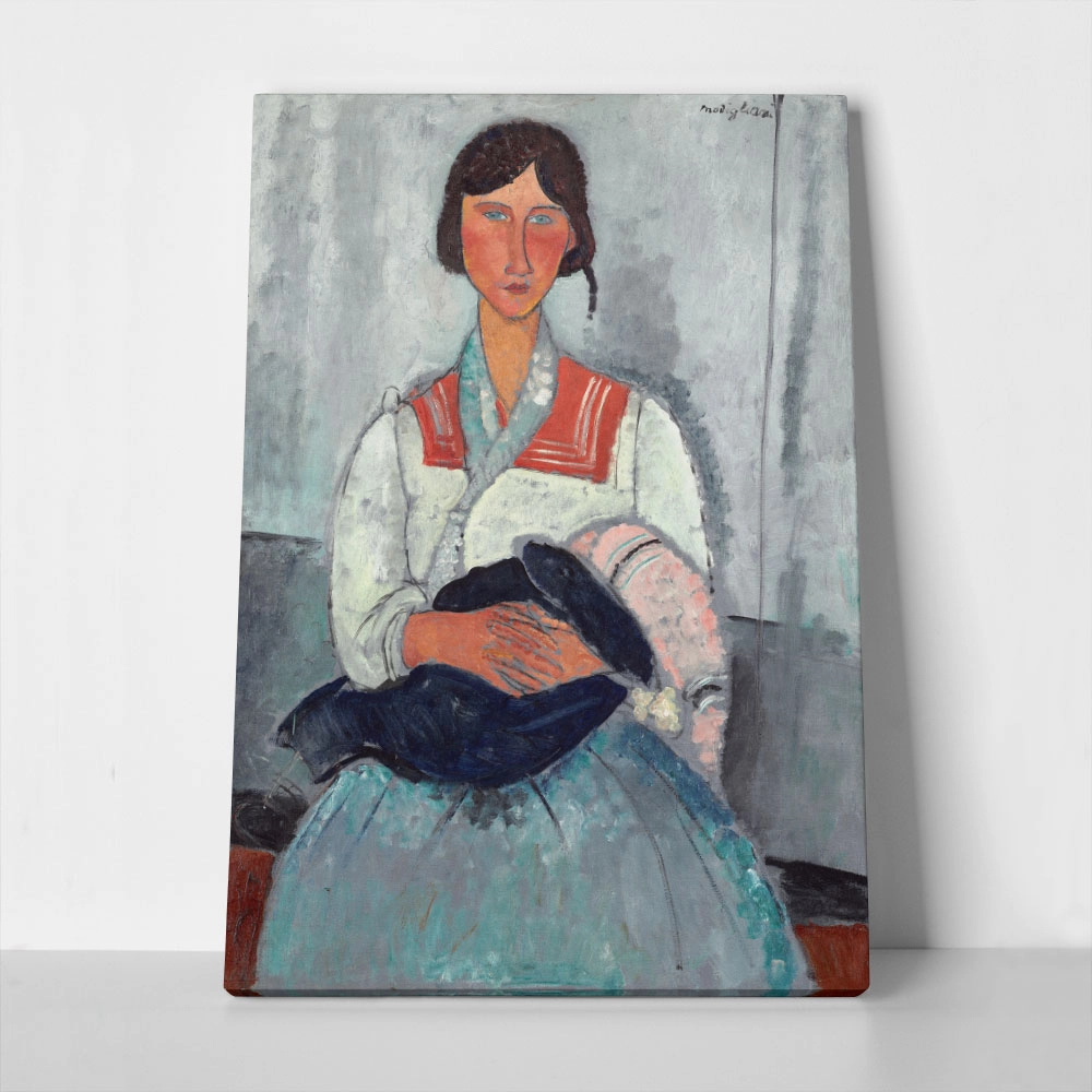 Πινακας σε καμβά MODIGLIANI - FEMME GITANE AVEC ENFANT