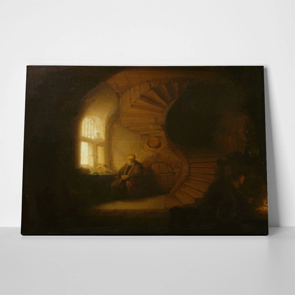 Πινακας σε καμβά REMBRANDT - PHILOSOPHE EN MEDITATION
