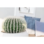 FEROCACTUS ΦΥΤΟ ΤΕΧΝΗΤΟ ΣΕ ΓΛΑΣΤΡΑ 25x25x33 ΥΦΑΣΜΑ ΠΡΑΣΙΝΟ ΛΕΥΚΟ ΠΛΑΣΤΙΚΟ