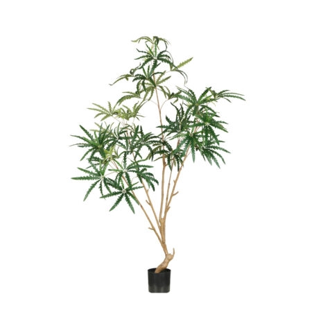 PEACOCK TREE ΔΕΝΤΡΟ ΤΕΧΝΗΤΟ ΣΕ ΓΛΑΣΤΡΑ 180 PE ΠΡΑΣΙΝΟ ΜΕΤΑΞΩΤΟ ΥΦΑΣΜΑ - Τροπικα και Ιδιαιτερα Τεχνητα φυτα