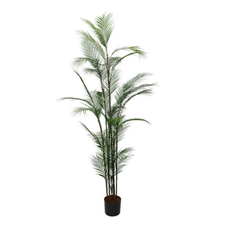 MAJESTY PALM ΔΕΝΤΡΟ ΤΕΧΝΗΤΟ ΣΕ ΓΛΑΣΤΡΑ 180 PVC ΠΡΑΣΙΝΟ ΜΑΥΡΟ ΤΣΙΜΕΝΤΟ - Τεχνητοι Φοινικες