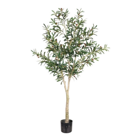 OLIVE TREE ΔΕΝΤΡΟ ΤΕΧΝΗΤΟ ΣΕ ΓΛΑΣΤΡΑ 180 PVC ΠΡΑΣΙΝΟ ΜΑΥΡΟ ΤΣΙΜΕΝΤΟ - Τεχνητες Ελιες
