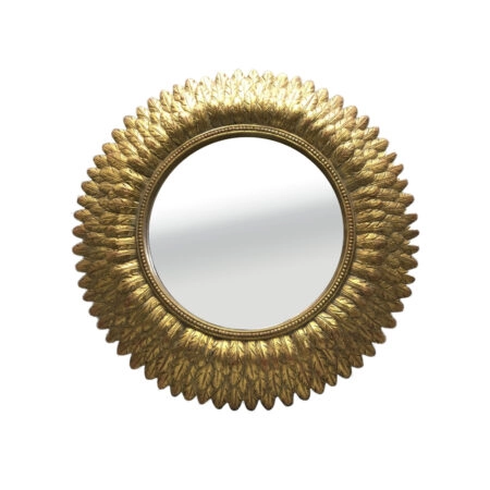 SAYAP ΚΑΘΡΕΠΤΗΣ ΤΟΙΧΟΥ 38.5x38.5x3 POLYRESIN ΧΡΥΣΟ ANTIQUE - Καθρέπτες