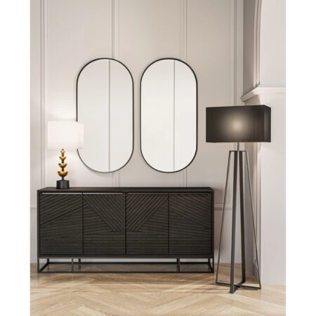 OVALIS ΚΑΘΡΕΠΤΗΣ ΤΟΙΧΟΥ ΜΑΥΡΟ 60x120cm - Καθρέπτες Sticky 1