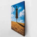 Πινακας σε καμβά BLACK FIGURE OF A WOMAN IN FIELD RETRO DREAMSCAPE