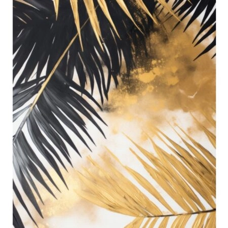 Πόστερ BLACK AND GOLD PALM LEAVES - Botanical - Λουλούδια Sticky 3