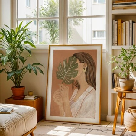 Πόστερ BOHO WOMAN WITH LEAF - Πορτραιτα - Φιγουρες