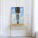 Πινακας σε καμβά FLOATING WOMAN WITH BLACK SKIRT RETRO DREAMSCAPE