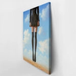 Πινακας σε καμβά FLOATING WOMAN WITH BLACK SKIRT RETRO DREAMSCAPE