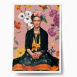 Πόστερ FRIDA KAHLO ON PINK FLORAL