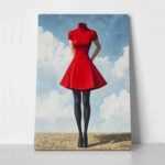 Πινακας σε καμβά HEADLESS WOMAN IN RED DRESS RETRO DREAMSCAPE