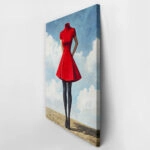 Πινακας σε καμβά HEADLESS WOMAN IN RED DRESS RETRO DREAMSCAPE