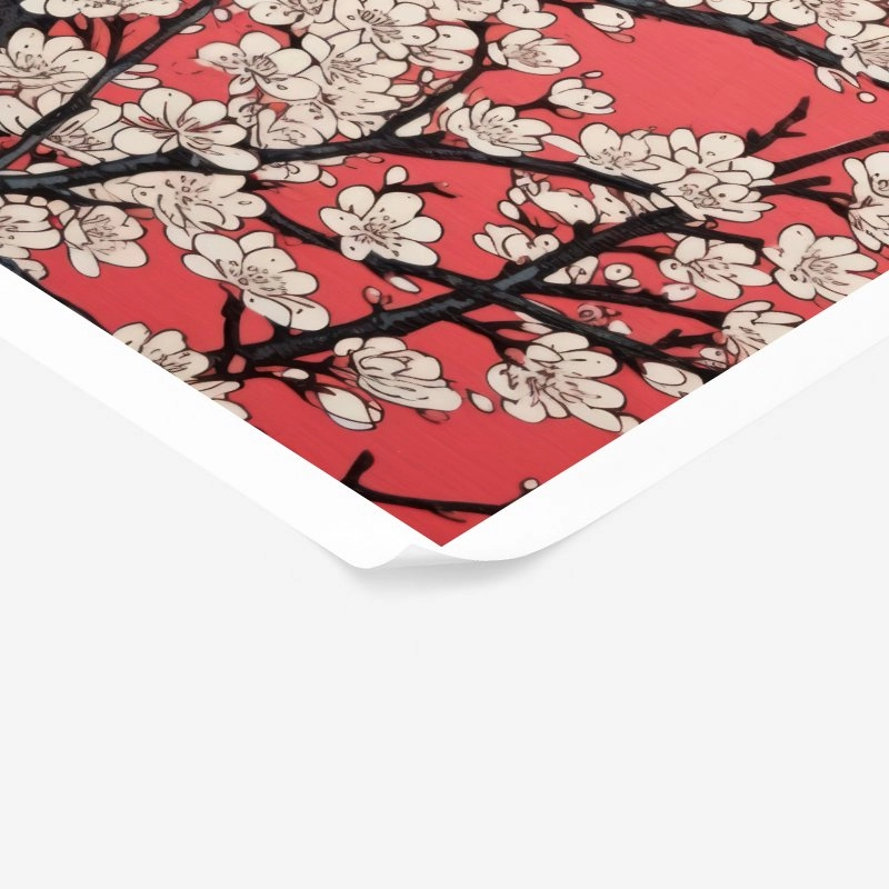 Πόστερ JAPANESE ALMOND BLOSSOM RED
