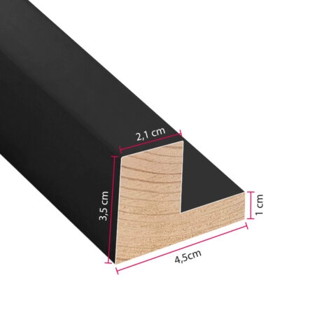 Κορνίζα ΣΚΟΤΙΑ 2,1cm ΜΑΥΡΟ ΜΑΤ - Κορνιζες custom Sticky 2