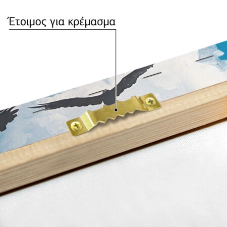 Πινακας σε καμβά WOMAN LOOKING AT BIRDS RETRO DREAMSCAPE - Πορτραιτα και Φιγουρες Sticky 5