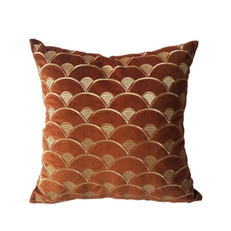 SUNRISE ΔΙΑΚΟΣΜΗΤΙΚΟ ΜΑΞΙΛΑΡΙ 45x45 ΒΕΛΟΥΔΟ TERRACOTTA ΧΡΥΣΟ - Διακοσμητικά Μαξιλάρια