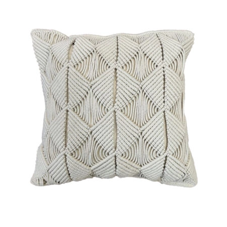NALIN ΔΙΑΚΟΣΜΗΤΙΚΟ ΜΑΞΙΛΑΡΙ MACRAME 45x45 ΒΑΜΒΑΚΙ IVORY POLYESTER
