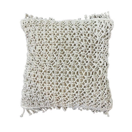 ANALA ΔΙΑΚΟΣΜΗΤΙΚΟ ΜΑΞΙΛΑΡΙ MACRAME 45x45 ΒΑΜΒΑΚΙ IVORY POLYESTER - Διακοσμητικά Μαξιλάρια