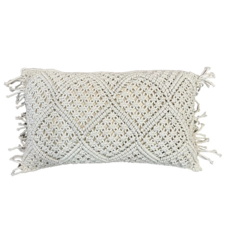 MIRAI ΔΙΑΚΟΣΜΗΤΙΚΟ ΜΑΞΙΛΑΡΙ MACRAME 30x50 ΒΑΜΒΑΚΙ IVORY POLYESTER - Διακοσμητικά Μαξιλάρια