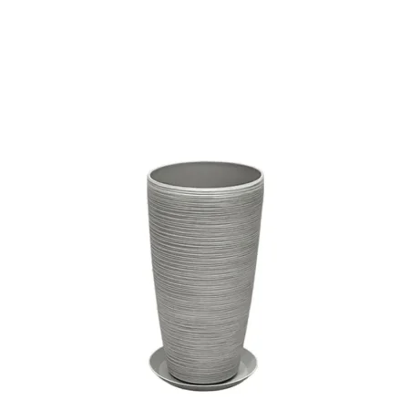 STONE POLYRESIN ΚΑΣΠΩ ΜΕ ΠΙΑΤΟ ΓΚΡΙ ΠΑΛΙΟ ΠΗΛΙΝΟ ΜΙΚΡΟ - Φ23x42cm