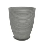 STONE POLYRESIN ΚΑΣΠΩ ΜΕ ΠΙΑΤΟ ΓΚΡΙ ΠΑΛΙΟ ΠΗΛΙΝΟ ΜΕΓΑΛΟ - Φ43x52.5cm