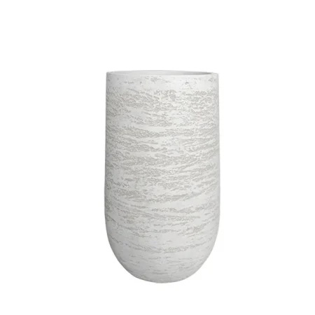 ΚΑΣΠΩ FIBER CLAY ΛΕΥΚΟ-ΕΚΡΟΥ ΨΗΛΟ ΣΤΡΟΓΓΥΛΟ ΜΕΣΑΙΟ Φ44x75cm - Κασπω